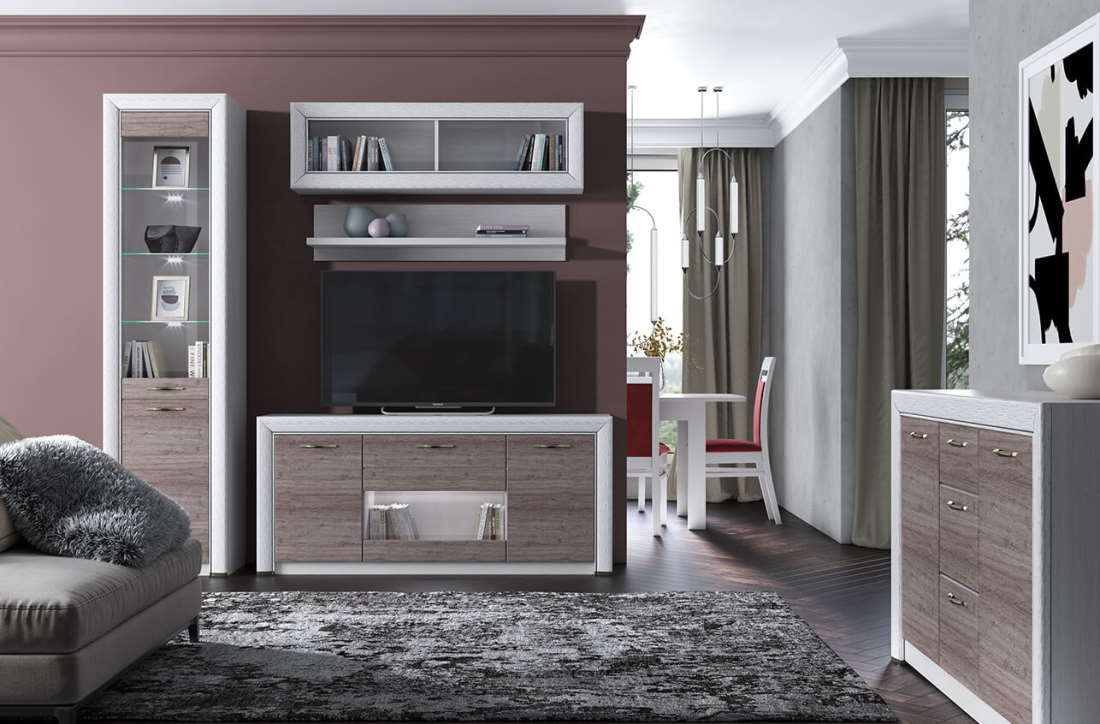 Фото Тумба RTV 1V2D1S Оливия (Olivia) от производителя Анрэкс в Красноперекопске по цене 18 710 ₽