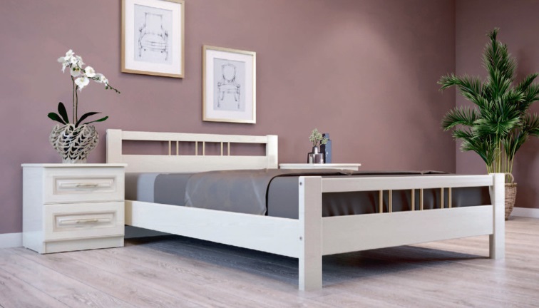 Фото Кровать двуспальная Вероника-3 (СМ 140х200) без основания с универсальными царгами от производителя Браво-мебель в Красноперекопске по цене 13 070 ₽