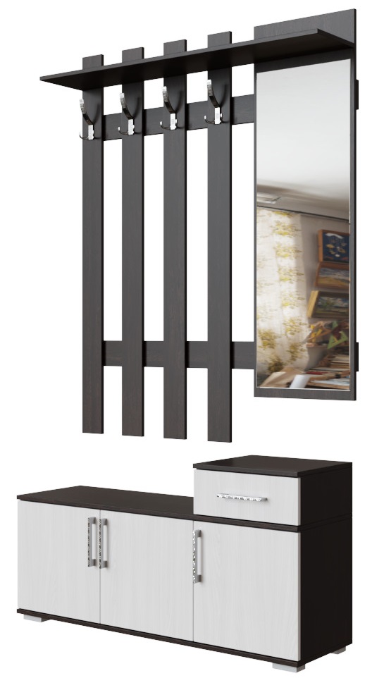 Фото Вешалка с зеркалом №3 (1,2) от производителя Хорошая мебель в Красноперекопске по цене 11 580 ₽