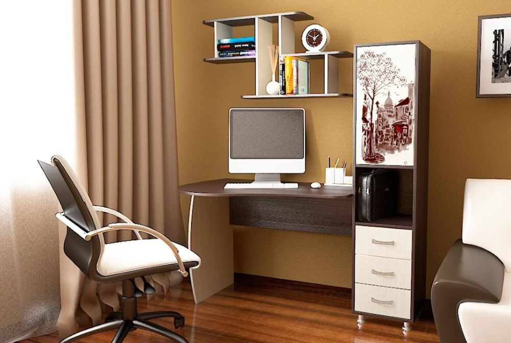 Фото Стол компьютерный Гимназист(М) (с полкой) от производителя ТриЯ в Красноперекопске по цене 15&nbsp;510 ₽