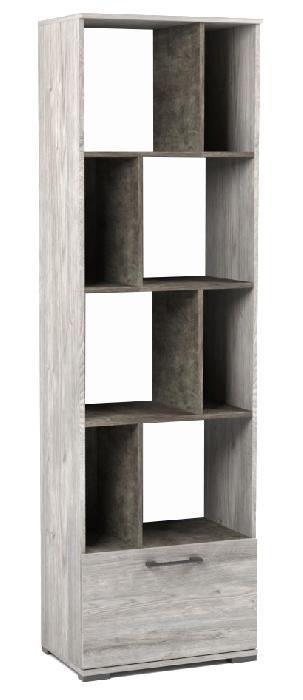 Стеллаж Денвер Д-11 (риббек серый-камень темный (СБК) )