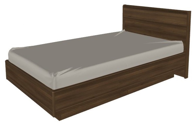 Кровать односпальная Карина КР-1001 (СМ 120х200) с подъемным механизмом ( 120х200 , ЛДСП/МДФ , акация молдау , с подъемным мех. , с коробом , без матраса (Лером) )