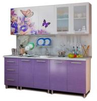 Кухня Люкс Ирис (2,0) (серый, фотопечать-фиолетовый глянец,(БТС)) в Красноперекопске от производителя 