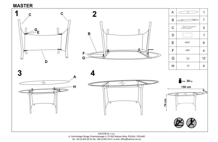 Фото Стол обеденный Halmar Master от производителя Halmar  в Красноперекопске по цене 23 260 ₽