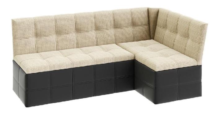 Кухонный уголок Домино (Г) (каркас скрытый, кожзам-ткань-темный-светлая (ТриЯ) )