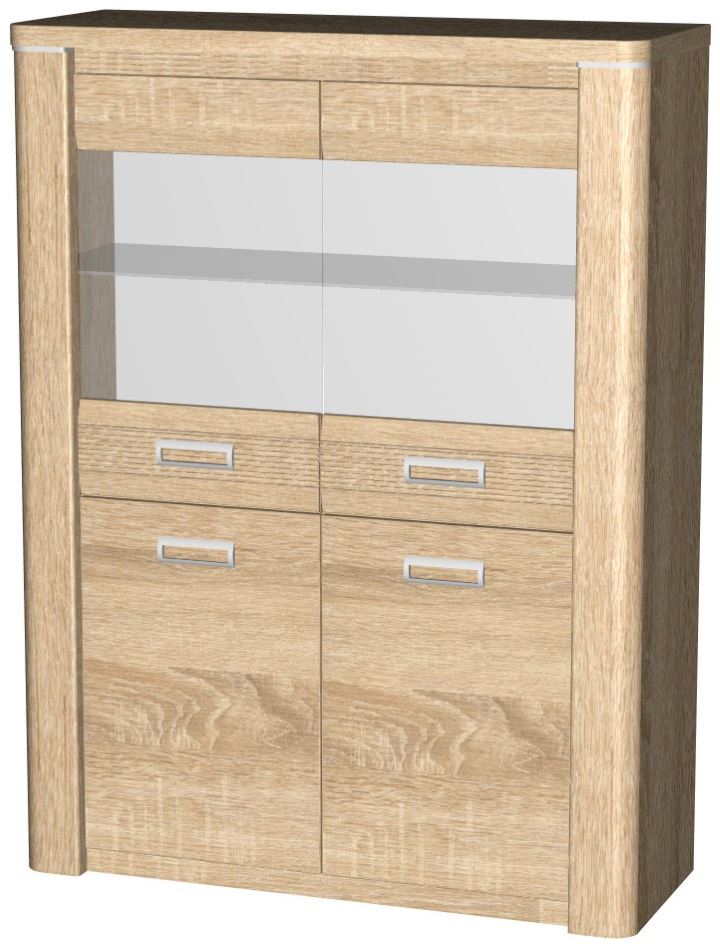 Фото Пенал со стеклом низкий Магнолия ГМ-05 от производителя СБК в Красноперекопске по цене 23 020 ₽