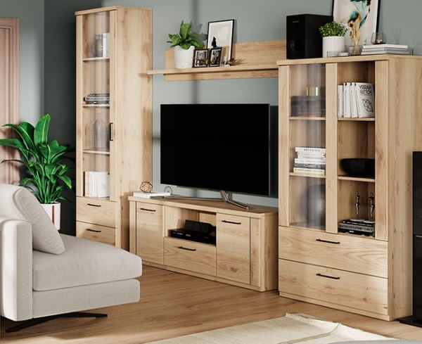 Фото Шкаф с витриной 1V2S Дорсет (Doorset) от производителя Анрэкс в Красноперекопске по цене 16 980 ₽