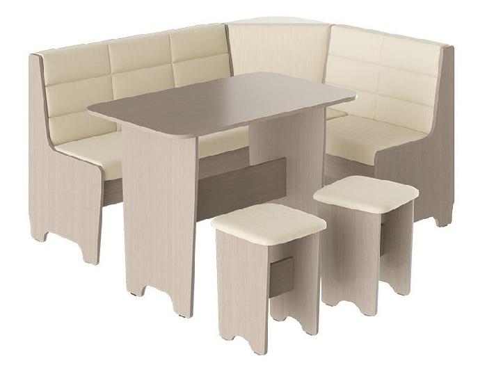 Кухонный уголок-комплект Техас исп2 (дуб белфорт, ткань кашемир крем (ТриЯ) )