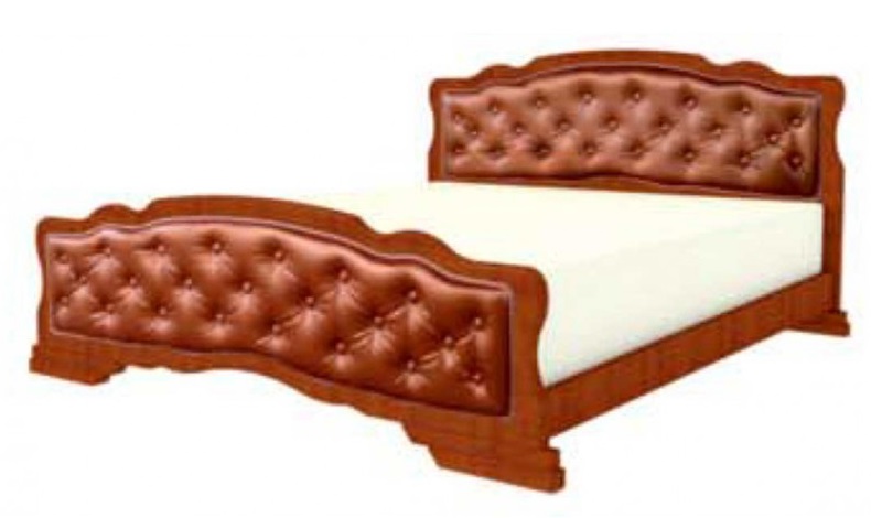 Фото Кровать двуспальная Карина-10 (СМ 160х200) с элементами экокожи, без основания с универсальными царг от производителя Браво-мебель в Красноперекопске по цене 20 370 ₽