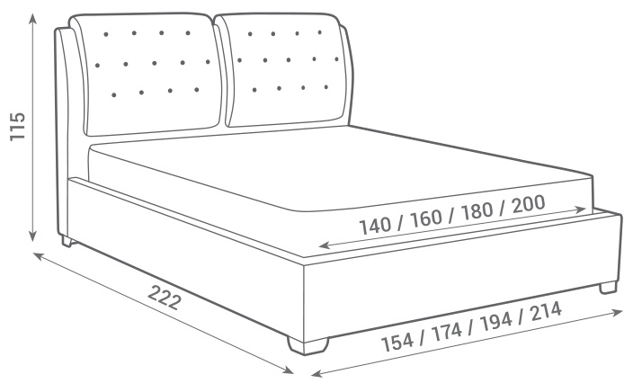 Фото Кровать двуспальная Sophia (СМ 140х200) с основанием от производителя Вега в Красноперекопске по цене 43 520 ₽
