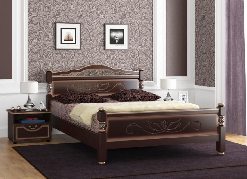 Фото Кровать двуспальная Карина-5 (СМ 140х200) без основания с универсальными царгами от производителя Браво-мебель в Красноперекопске по цене 17&nbsp;530 ₽
