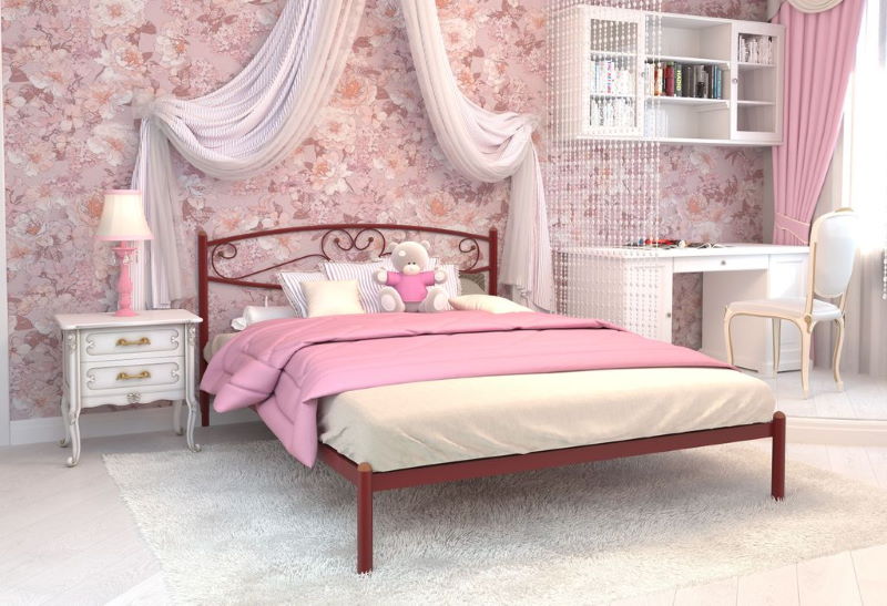 Фото Кровать двуспальная Каролина (СМ 180х200) трубка металл от производителя Милсон в Красноперекопске по цене 13 810 ₽