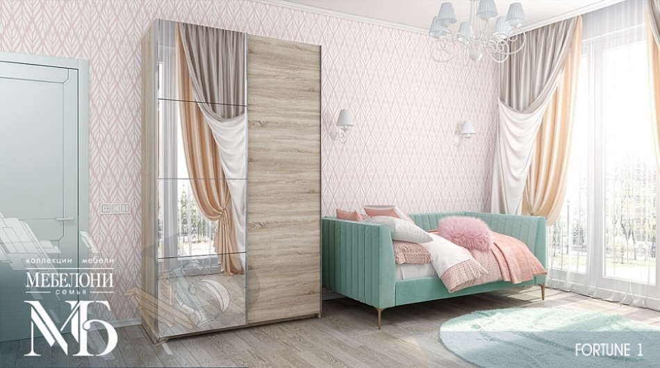 Фото Шкаф-купе Fortune-1 (1,8 - 2 двери) (400/600/800) от производителя Мебелони в Красноперекопске по цене 59 490 ₽