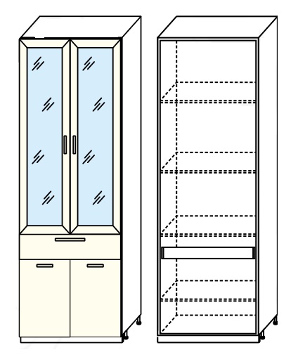 Фото Кухня Диана-4 (ЛДСП) шкаф 800 (ШП-2) от производителя Фант-мебель в Красноперекопске по цене 11 530 ₽