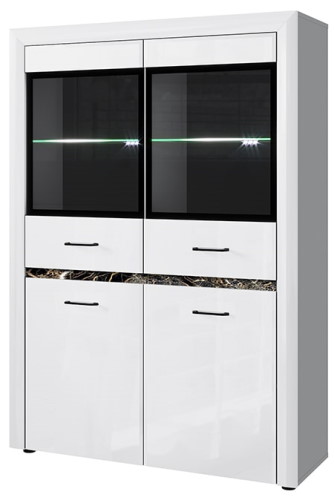 Фото Шкаф с витриной 2V2D ВайтБлек (WhitBlack) от производителя Анрэкс в Красноперекопске по цене 33 870 ₽
