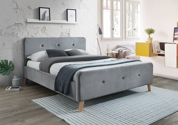 Фото Кровать двуспальная Signal Malmo Velvet (СМ 160х200) c ортопедическим основанием от производителя Signal в Красноперекопске по цене 66&nbsp;980 ₽