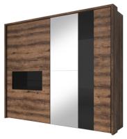 Шкаф-купе-2D typ 19 Indira (2 двери) (Материал дверей:МДФ-стекло-зеркало, цвет дверей:дуб монастери-черное, цвет каркаса:дуб монастери (Helvetia) ) в Красноперекопске от производителя 