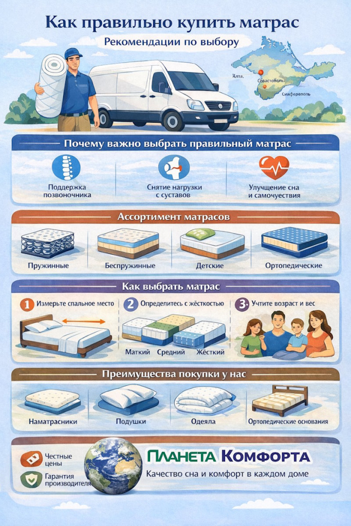 Как купить матрас в интернет магазине Планета Комфорта Красноперекопск